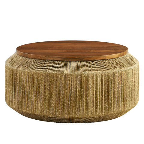 Modway Maris Seagrass and Wood Coffee Table  