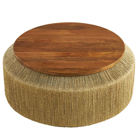 Modway Maris Seagrass and Wood Coffee Table  