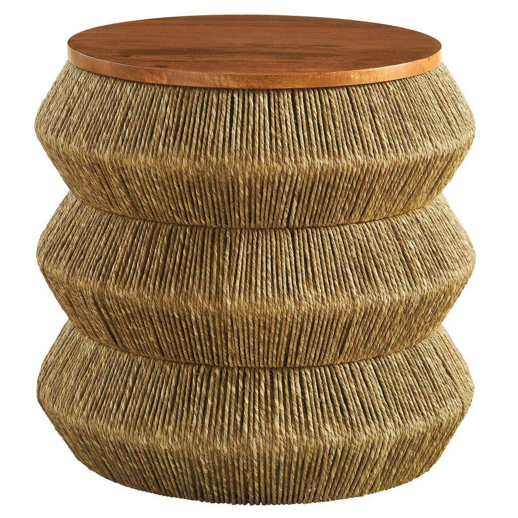 Modway Maris Seagrass and Wood End Table  