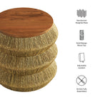 Modway Maris Seagrass and Wood End Table