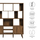 Modway Transmit 59" Bookcase with Sliding Doors