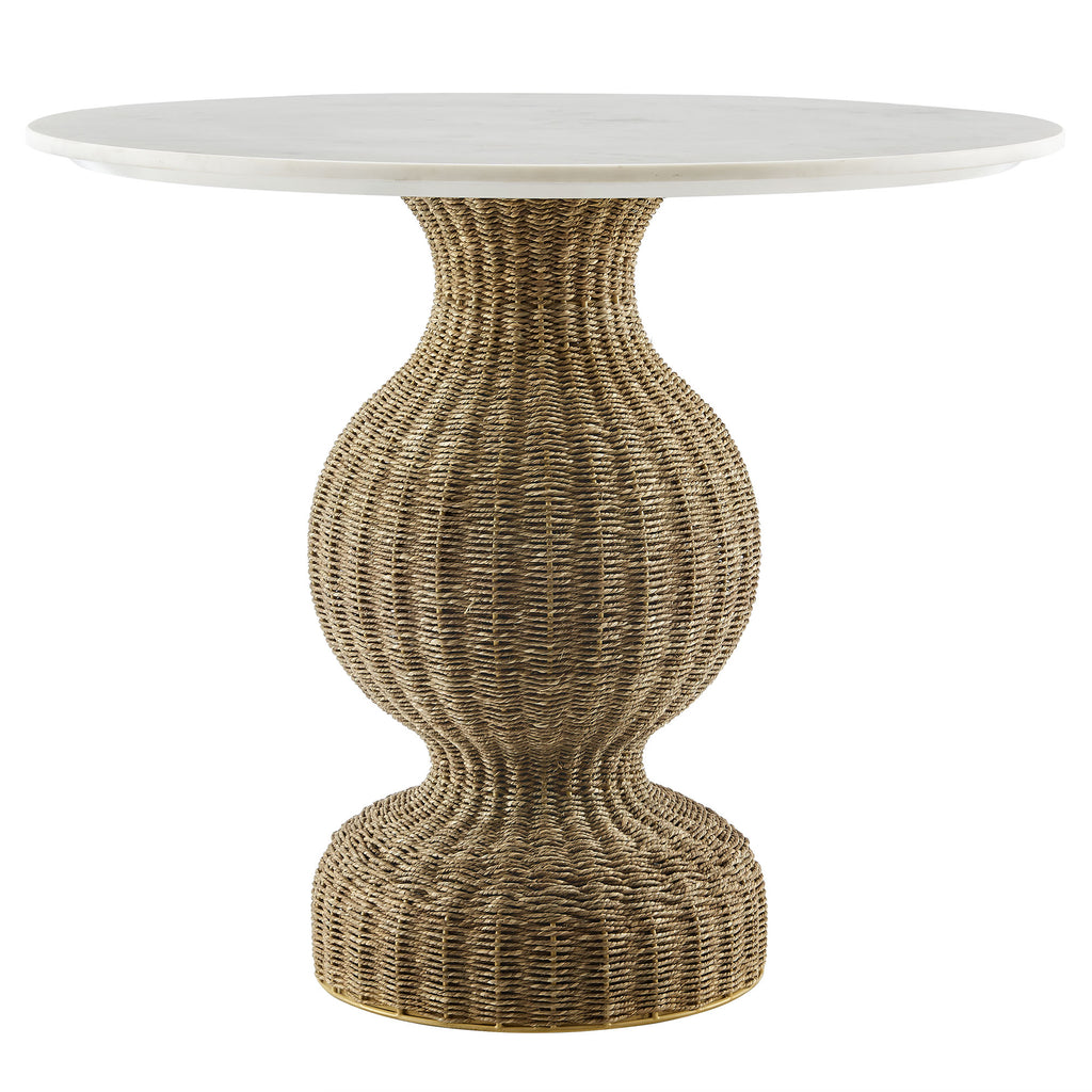 Modway Zale 36" Marble and Seagrass Dining Table  