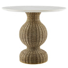 Modway Zale 36" Marble and Seagrass Dining Table  