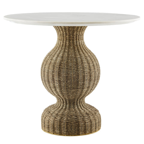 Modway Zale 36" Marble and Seagrass Dining Table  