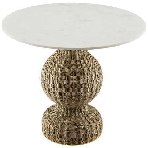 Modway Zale 36" Marble and Seagrass Dining Table  