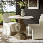 Modway Zale 36" Marble and Seagrass Dining Table