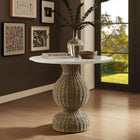 Modway Zale 36" Marble and Seagrass Dining Table
