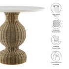 Modway Zale 36" Marble and Seagrass Dining Table