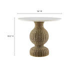 Modway Zale 36" Marble and Seagrass Dining Table