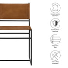 Modway Thatcher Leather and Metal Dining Chair