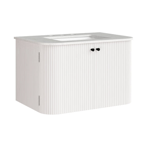 Modway Zia 30" Wall-Mount Bathroom Vanity with Marble Sink  