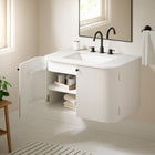Modway Zia 30" Wall-Mount Bathroom Vanity with Marble Sink