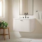 Modway Zia 30" Wall-Mount Bathroom Vanity with Marble Sink