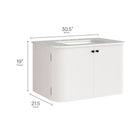 Modway Zia 30" Wall-Mount Bathroom Vanity with Marble Sink