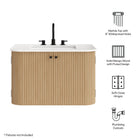 Modway Zia 30" Wall-Mount Bathroom Vanity with Marble Sink