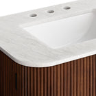 Modway Zia 30" Wall-Mount Bathroom Vanity with Marble Sink