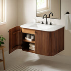 Modway Zia 30" Wall-Mount Bathroom Vanity with Marble Sink