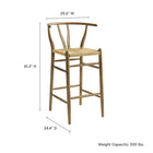 Modway Amish Wood Bar Stool