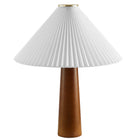 Modway Jessica Wooden Base Table Lamp With Pleated Fabric Shade  