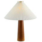Modway Jessica Wooden Base Table Lamp With Pleated Fabric Shade