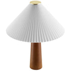Modway Jessica Wooden Base Table Lamp With Pleated Fabric Shade