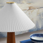 Modway Jessica Wooden Base Table Lamp With Pleated Fabric Shade