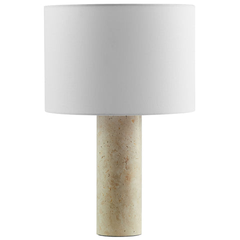Modway Zenith Travertine Table Lamp With Fabric Drum Shade  