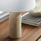 Modway Zenith Travertine Table Lamp With Fabric Drum Shade