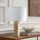 Modway Zenith Travertine Table Lamp With Fabric Drum Shade