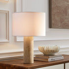 Modway Zenith Travertine Table Lamp With Fabric Drum Shade