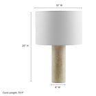 Modway Zenith Travertine Table Lamp With Fabric Drum Shade