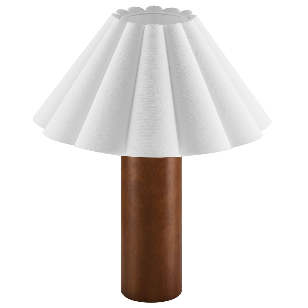 Modway Flora Wood Table Lamp With Pleated Petal Shade  