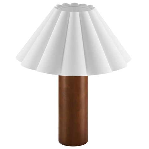 Modway Flora Wood Table Lamp With Pleated Petal Shade  