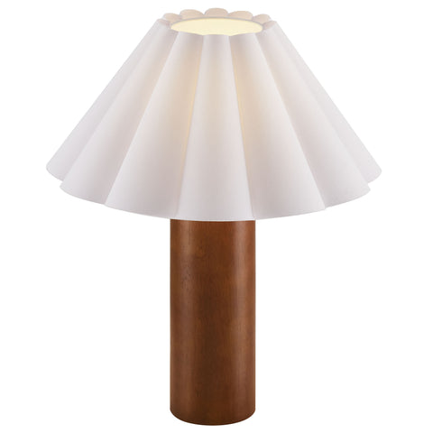 Modway Flora Wood Table Lamp With Pleated Petal Shade  