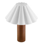 Modway Flora Wood Table Lamp With Pleated Petal Shade