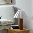 Modway Flora Wood Table Lamp With Pleated Petal Shade