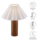 Modway Flora Wood Table Lamp With Pleated Petal Shade