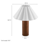 Modway Flora Wood Table Lamp With Pleated Petal Shade