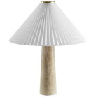 Modway Cove Travertine Table Lamp With Pleated Shade  