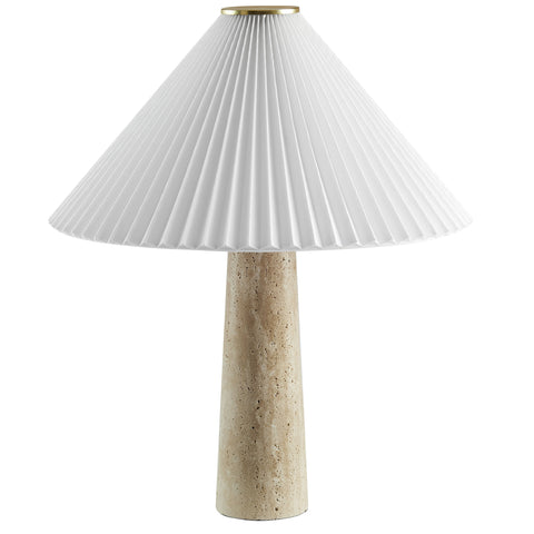 Modway Cove Travertine Table Lamp With Pleated Shade  