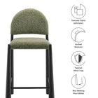 Modway Hayley Upholstered Fabric Counter Stool