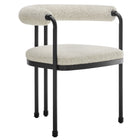 Modway Turin Curved Back Boucle and Metal Dining Accent Chair  