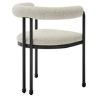 Modway Turin Curved Back Boucle and Metal Dining Accent Chair
