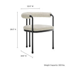 Modway Turin Curved Back Boucle and Metal Dining Accent Chair