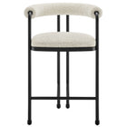 Modway Turin Curved Back Boucle and Metal Counter Stool