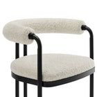Modway Turin Curved Back Boucle and Metal Counter Stool