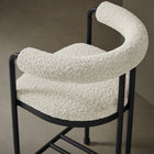 Modway Turin Curved Back Boucle and Metal Counter Stool