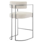 Modway Huron Curved Back Fabric and Metal Counter Stool