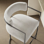Modway Huron Curved Back Fabric and Metal Counter Stool