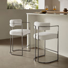 Modway Huron Curved Back Fabric and Metal Counter Stool